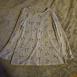Grey Cat Print Top